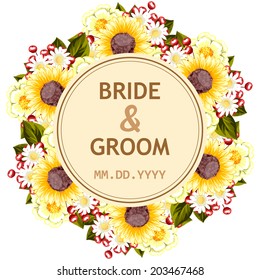 Wedding invitation cards with floral elements