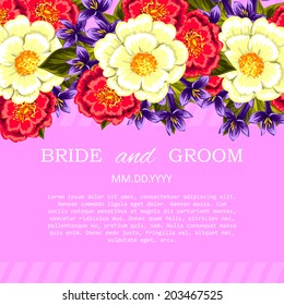 Wedding invitation cards with floral elements
