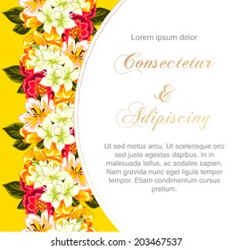 Wedding invitation cards with floral elements