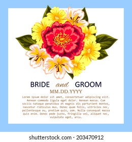 Wedding invitation cards with floral elements