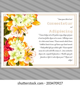 Wedding invitation cards with floral elements
