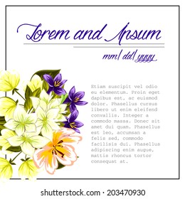 Wedding invitation cards with floral elements
