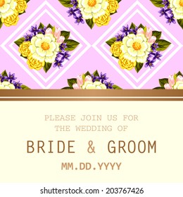 Wedding invitation cards with floral elements.