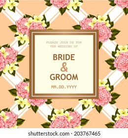 Wedding invitation cards with floral elements.
