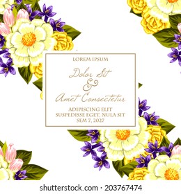 Wedding invitation cards with floral elements.