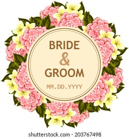 Wedding invitation cards with floral elements.