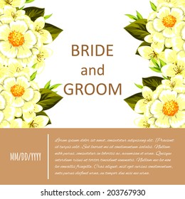 Wedding invitation cards with floral elements.