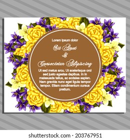 Wedding invitation cards with floral elements.