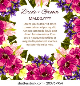 Wedding invitation cards with floral elements.