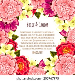 Wedding invitation cards with floral elements.