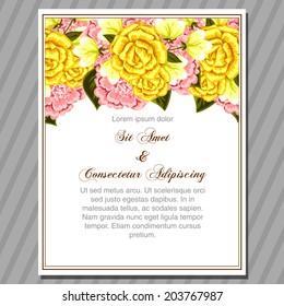 Wedding invitation cards with floral elements.