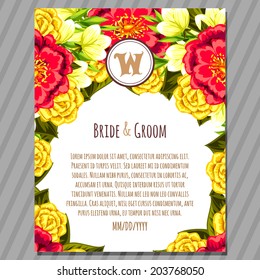 Wedding invitation cards with floral elements.