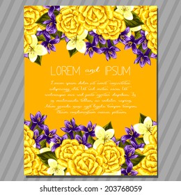 Wedding invitation cards with floral elements.