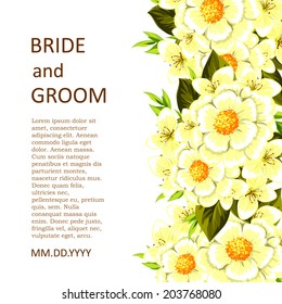 Wedding invitation cards with floral elements.