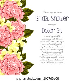 Wedding invitation cards with floral elements