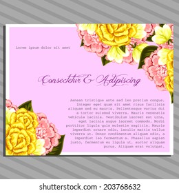 Wedding invitation cards with floral elements