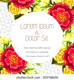 Wedding invitation cards with floral elements