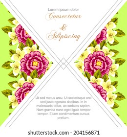 Wedding invitation cards with floral elements