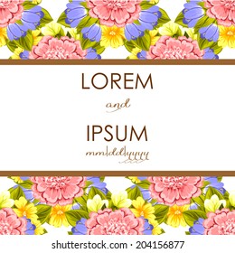 Wedding invitation cards with floral elements