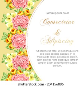 Wedding invitation cards with floral elements