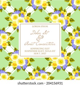 Wedding invitation cards with floral elements
