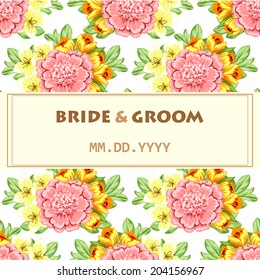 Wedding invitation cards with floral elements Wedding invitation cards with floral elements