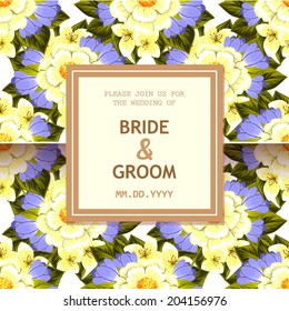 Wedding invitation cards with floral elements