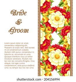 Wedding invitation cards with floral elements