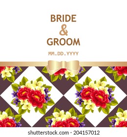 Wedding invitation cards with floral elements