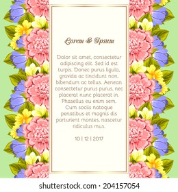 Wedding invitation cards with floral elements