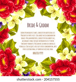 Wedding invitation cards with floral elements