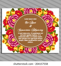 Wedding invitation cards with floral elements
