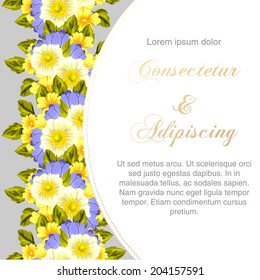 Wedding invitation cards with floral elements