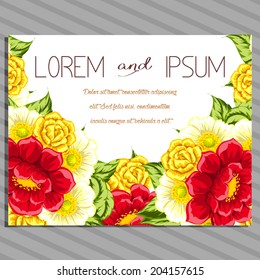 Wedding invitation cards with floral elements