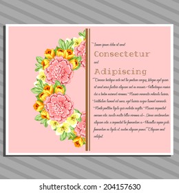 Wedding invitation cards with floral elements