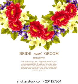 Wedding invitation cards with floral elements