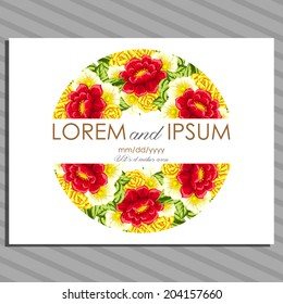 Wedding invitation cards with floral elements