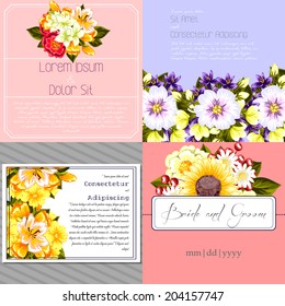 Wedding invitation cards with floral elements