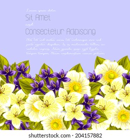 Wedding invitation cards with floral elements