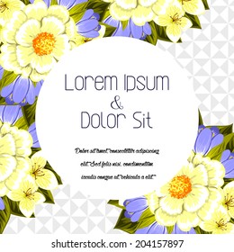 Wedding invitation cards with floral elements