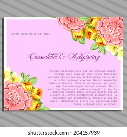 Wedding invitation cards with floral elements