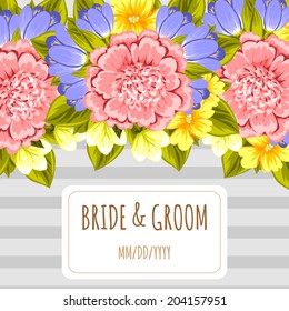 Wedding invitation cards with floral elements