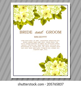 Wedding invitation cards with floral elements