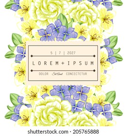 Wedding invitation cards with floral elements
