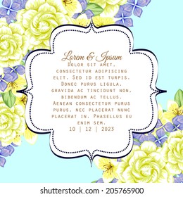 Wedding invitation cards with floral elements