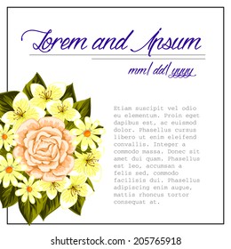 Wedding invitation cards with floral elements