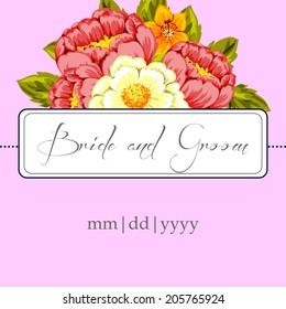 Wedding invitation cards with floral elements