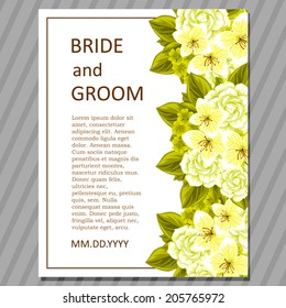 Wedding invitation cards with floral elements