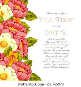 Wedding invitation cards with floral elements