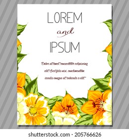 Wedding invitation cards with floral elements